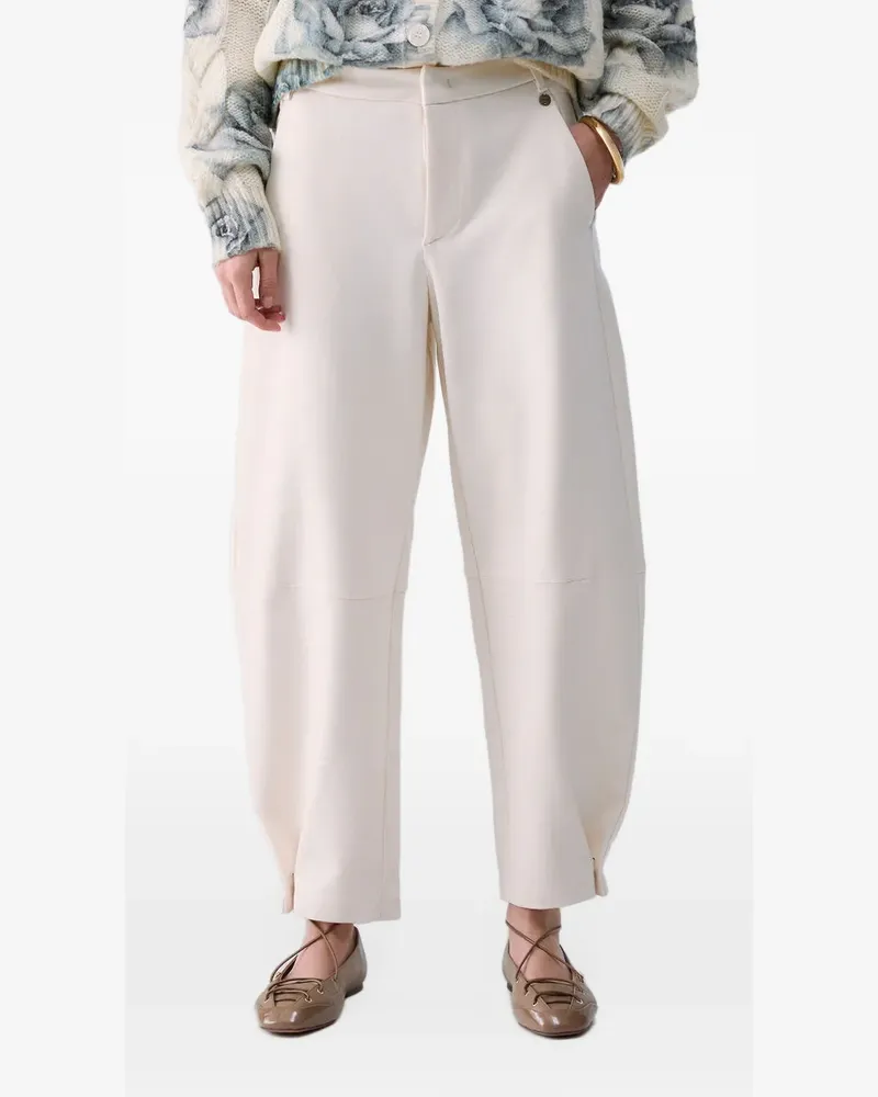 Liu Jo Cropped-Hose mit Logo-Schild - Nude Nude