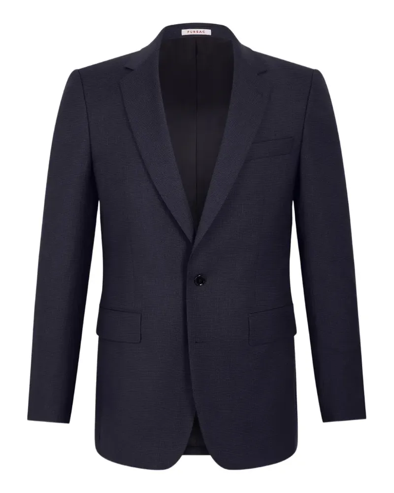 FURSAC checked-pattern wool blazer - Blau Blau