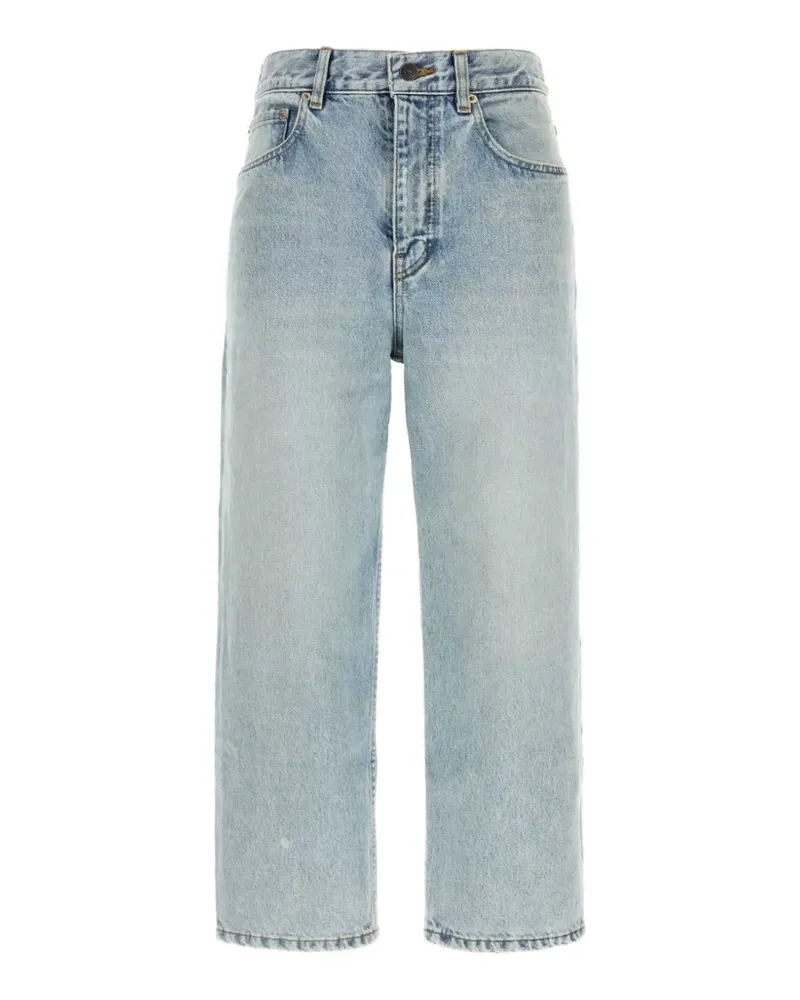 Balenciaga Jackie Capri distressed faded-effect jeans - Blau Blau