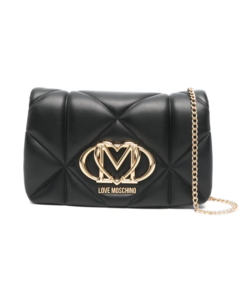 Moschino Umhängetasche mit Logo-Schild - Schwarz Schwarz