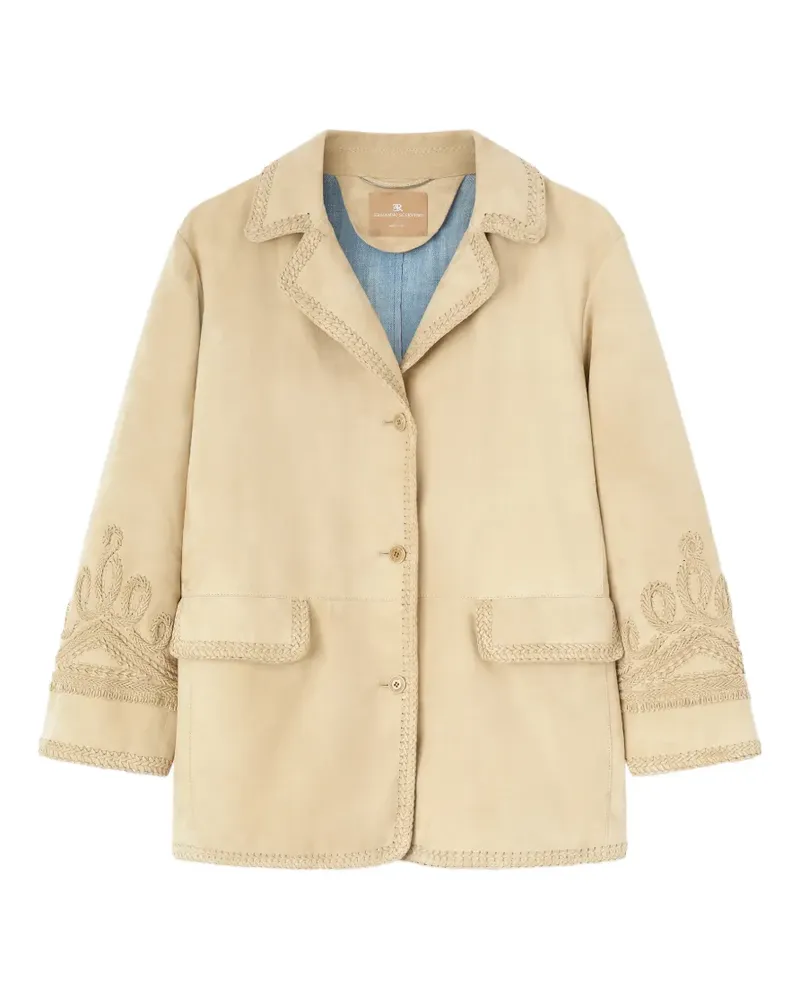Ermanno Scervino Wildlederjacke mit Stickerei - Nude Nude