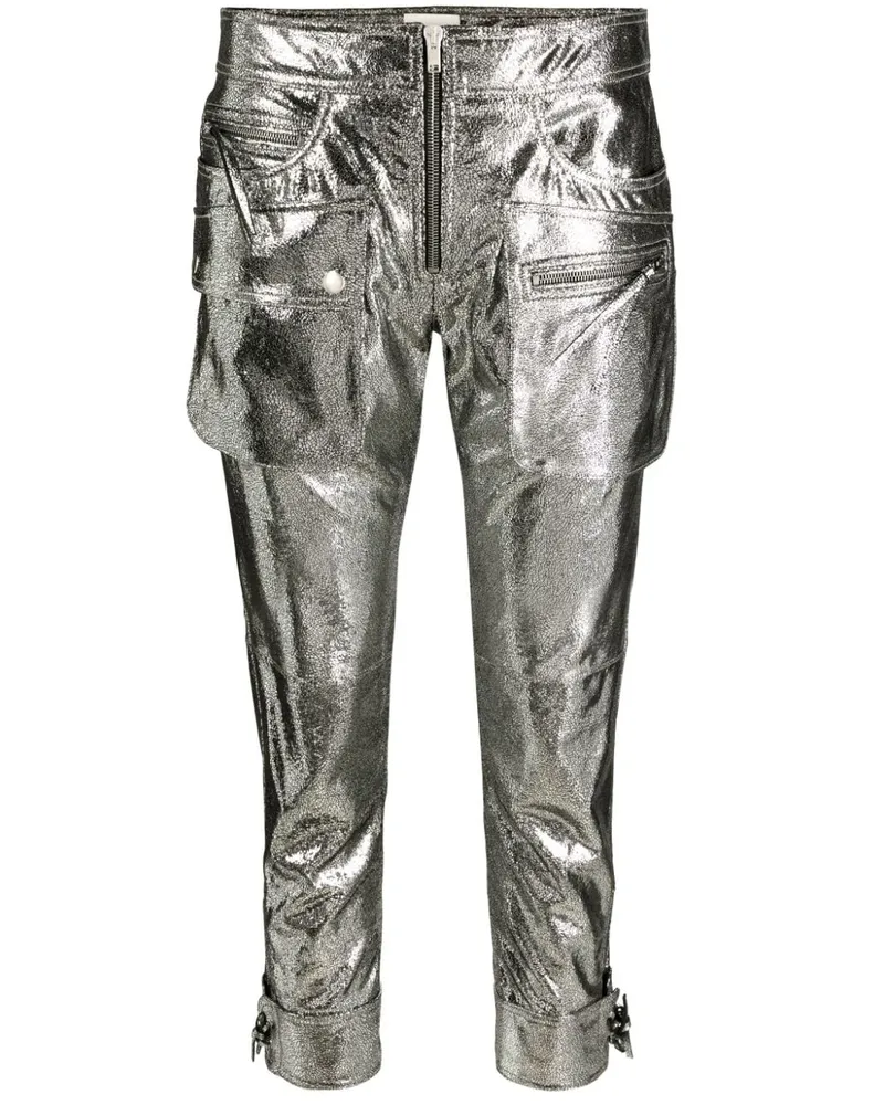 Isabel Marant Cropped-Hose im Metallic-Look - Silber Silber