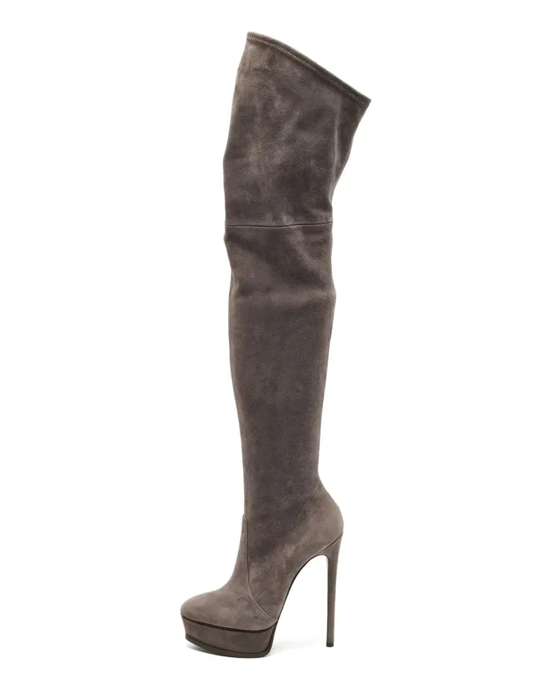 Casadei Overknee-Stiefel mit Plateau - Grau Grau