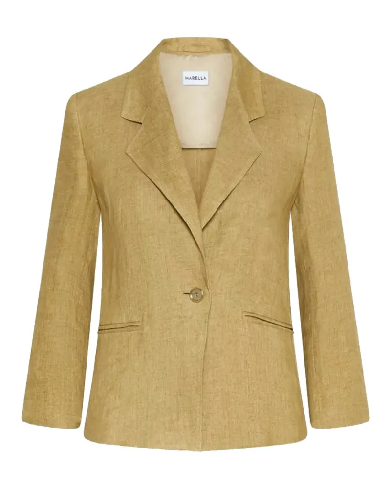 MARELLA button flax blazer - Nude Nude