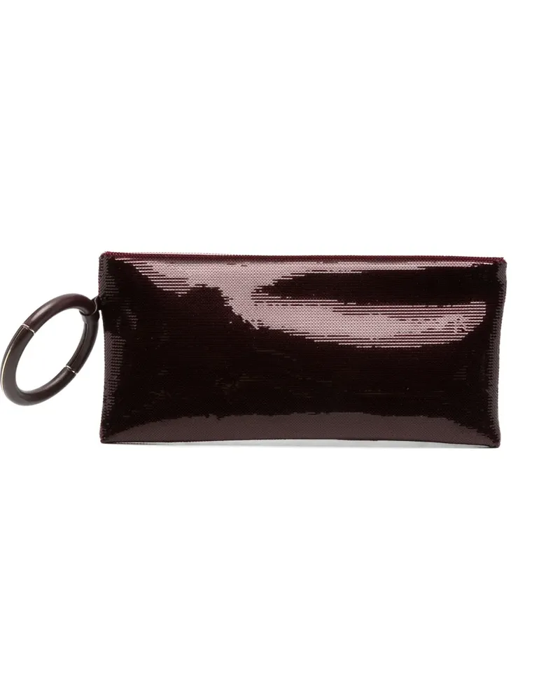 Tom Ford sequin-embellished leather-trim clutch bag - Rot Rot
