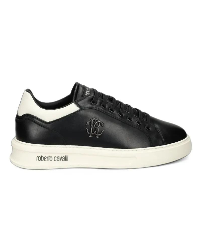 Roberto Cavalli Sneakers mit Logo-Schild - Schwarz Schwarz