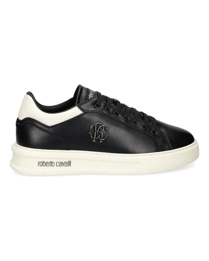 Roberto Cavalli Sneakers mit Logo-Schild - Schwarz Schwarz