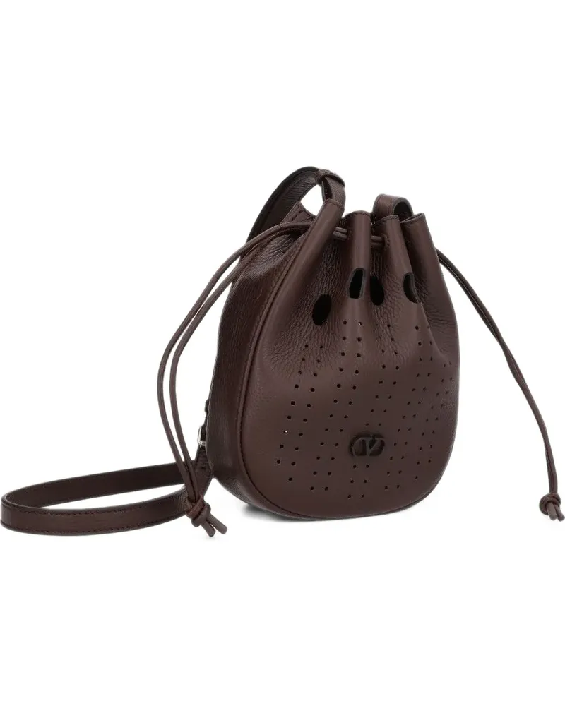 Valentino Garavani Perforierte Signature Kuriertasche - Braun Braun