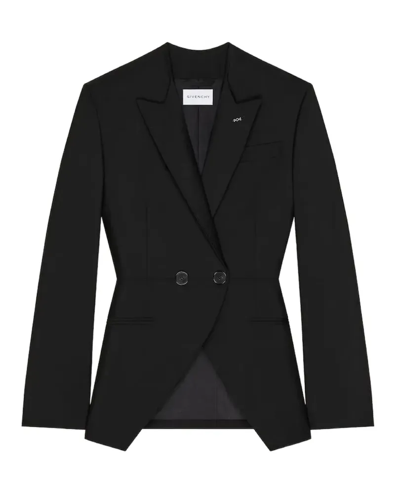 Givenchy Doppelreihige Slashed Jacke aus Wolle und Mohär - Schwarz Schwarz