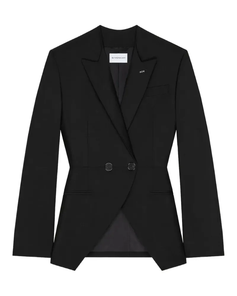 Givenchy Doppelreihige Slashed Jacke aus Wolle und Mohär - Schwarz Schwarz