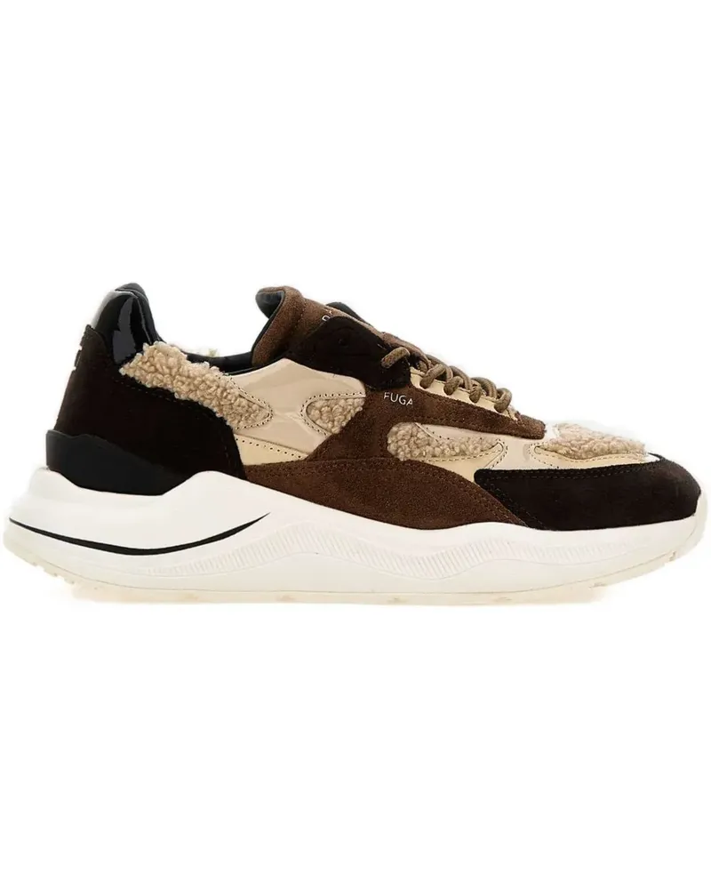 D.A.T.E. Teddy-Sneakers in Glanzoptik - Braun Braun