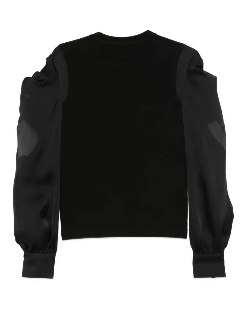 Sacai Klassisches Langarmshirt - Schwarz Schwarz