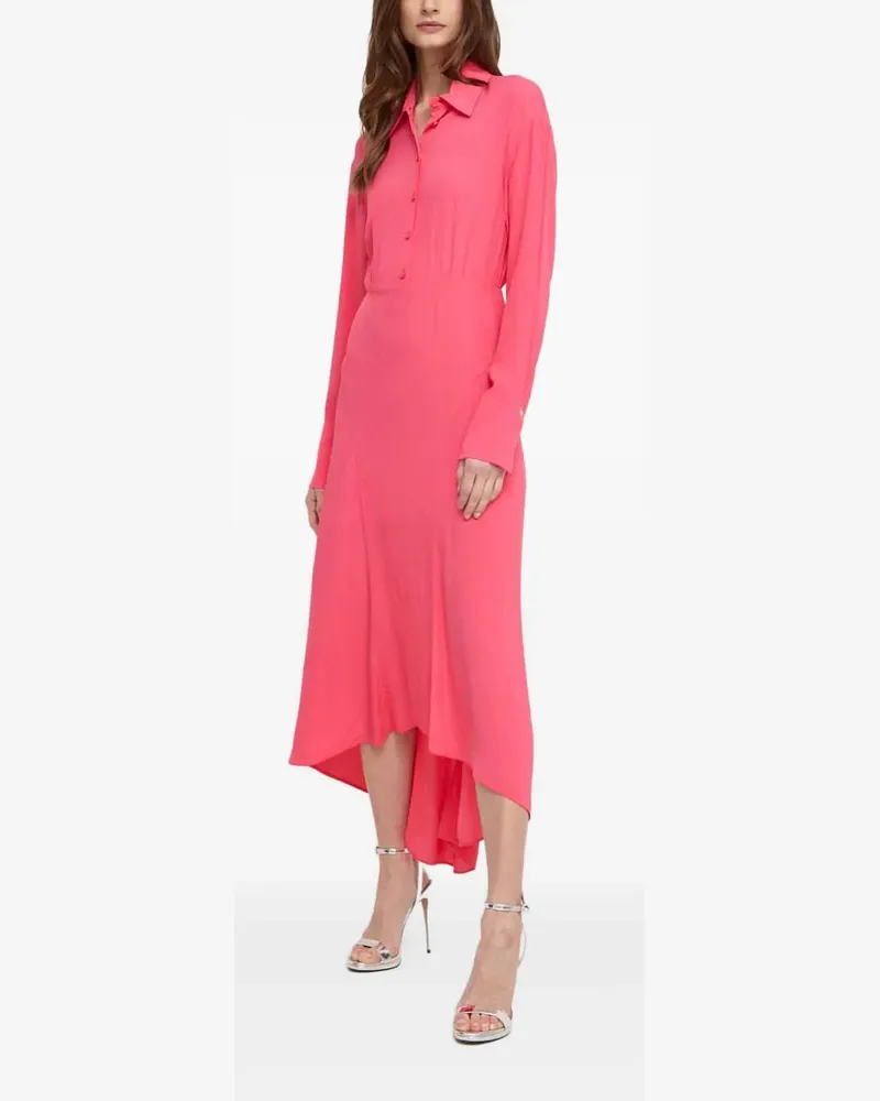 Patrizia Pepe button asymmetric maxi dress - Rosa Rosa