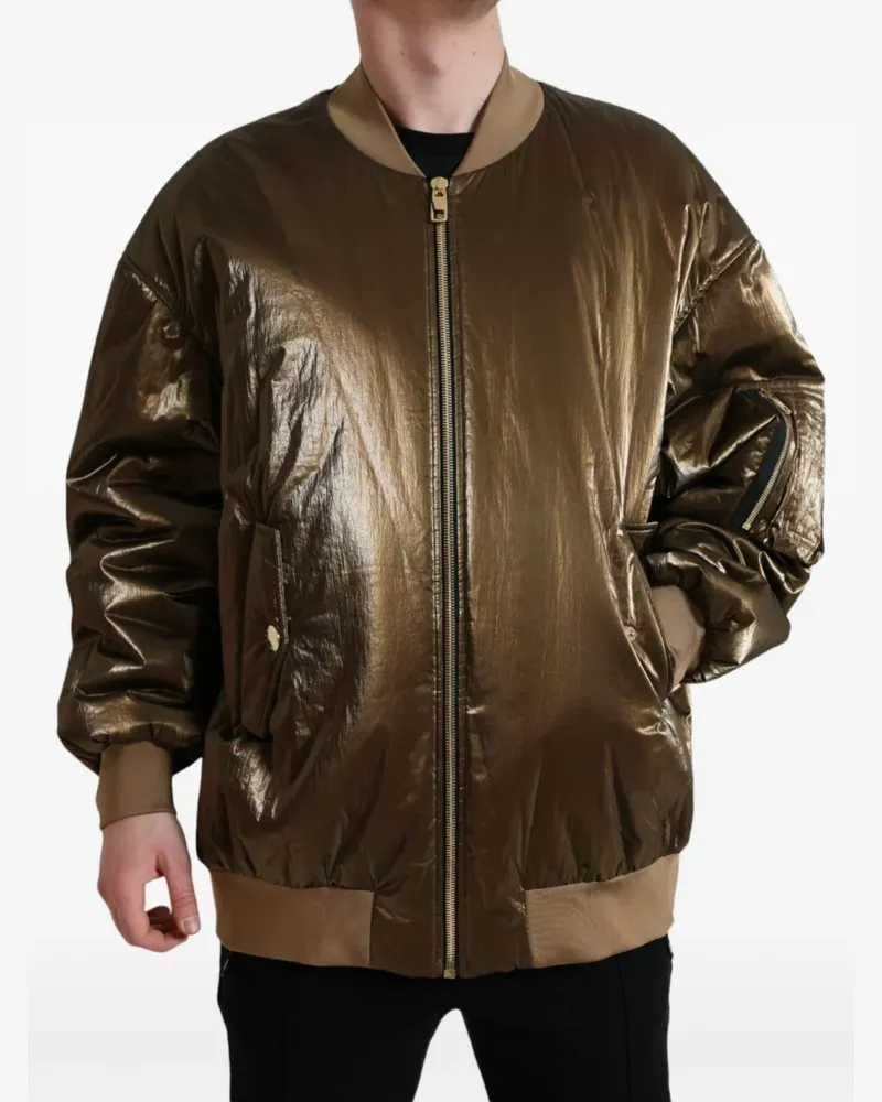 Dolce & Gabbana Bomberjacke im Metallic-Look - Gold Gold
