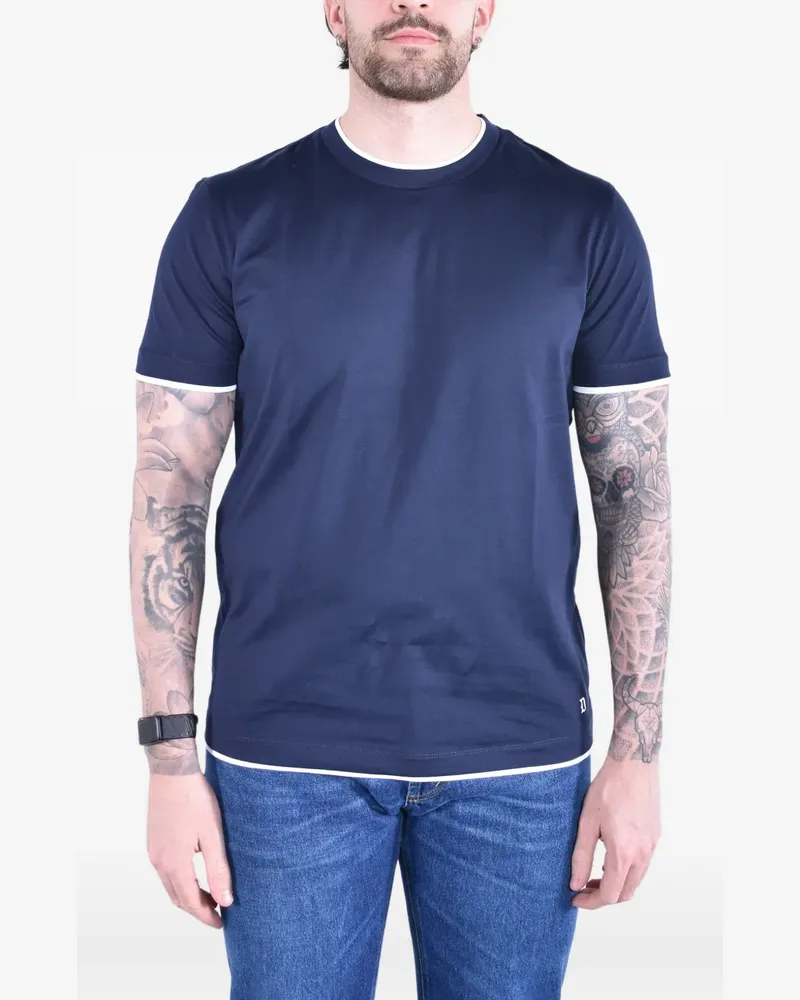 Dondup T-Shirt mit Kontrastdetails - Blau Blau