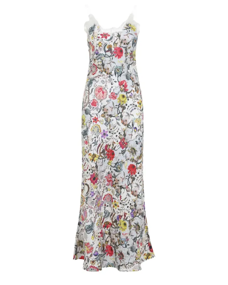 Roberto Cavalli lace floral silk maxi dress - Weiß Weiß