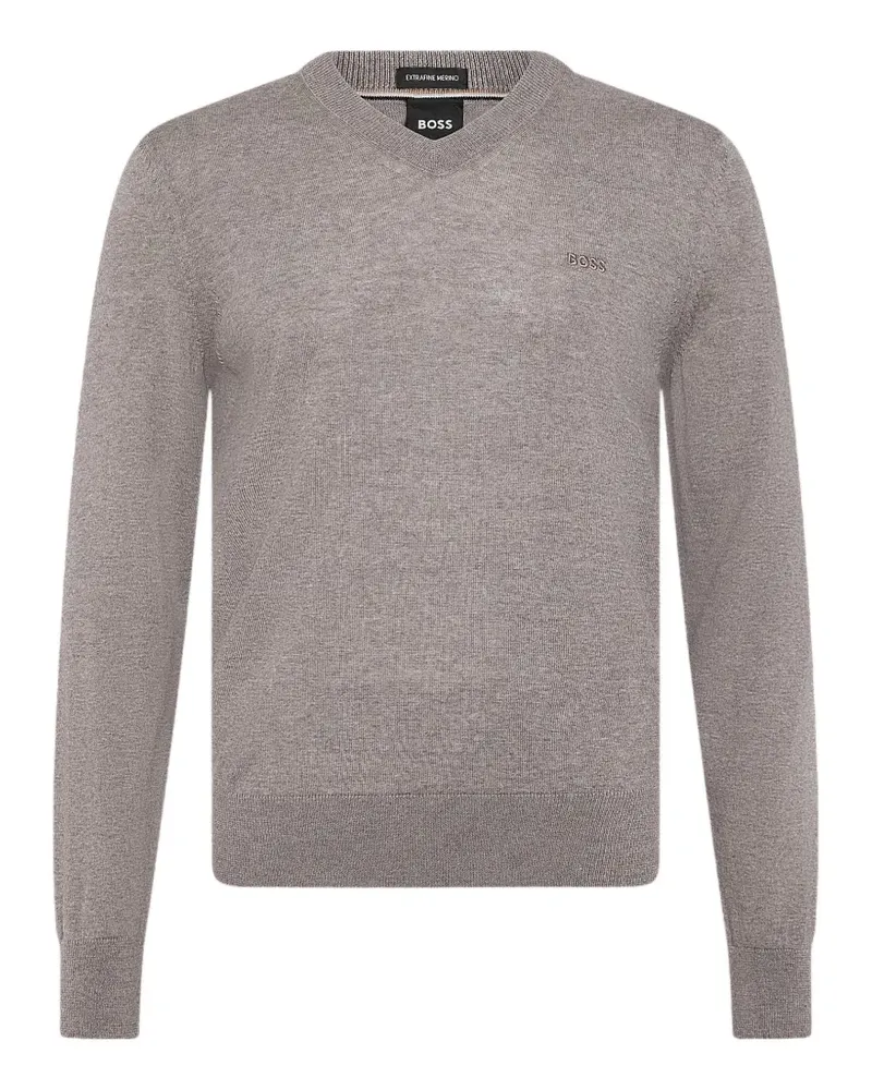HUGO BOSS Pullover mit V-Ausschnitt - Grau Grau