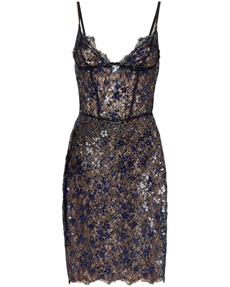 Dsquared2 Corsage-Kleid mit Blumenspitze - Schwarz Schwarz