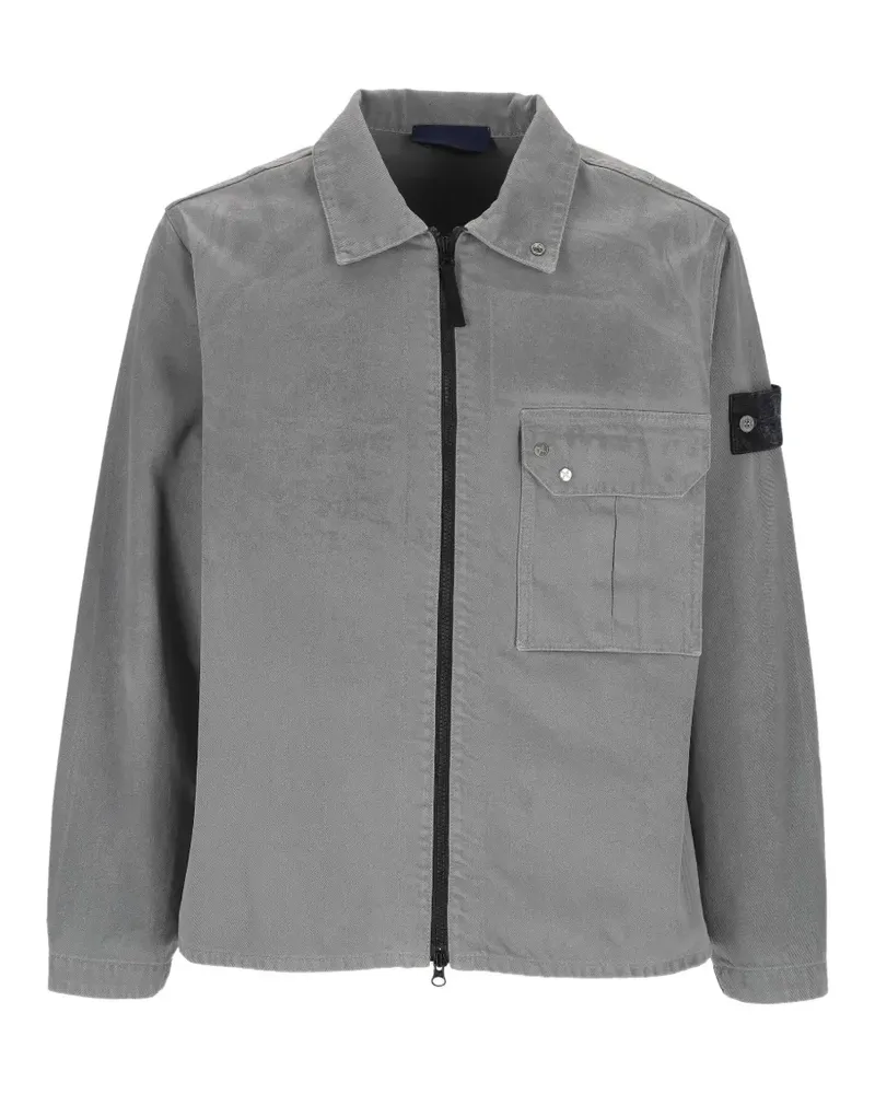 Stone Island 1200002 Corroded Reflective Light Bull Jeans-T-Shirt - Grau Grau