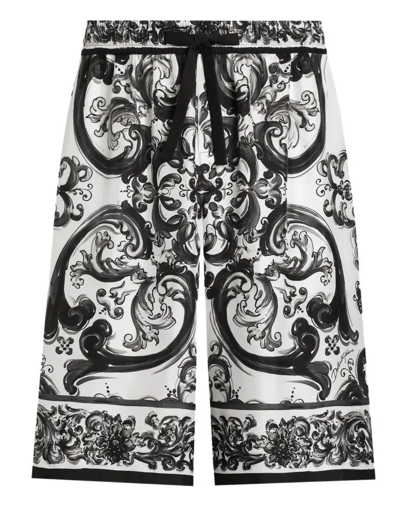 Dolce & Gabbana Bermudas mit Maiolica-Print - Weiß Weiß