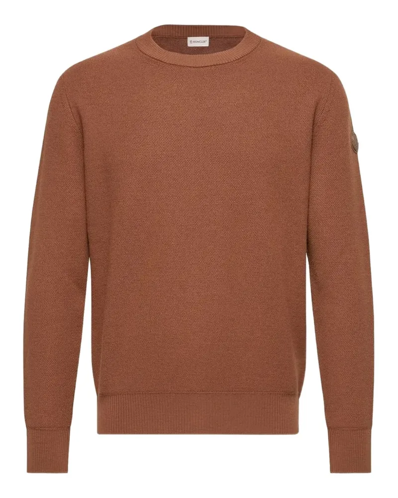 Moncler Pullover mit Logo-Patch - Braun Braun
