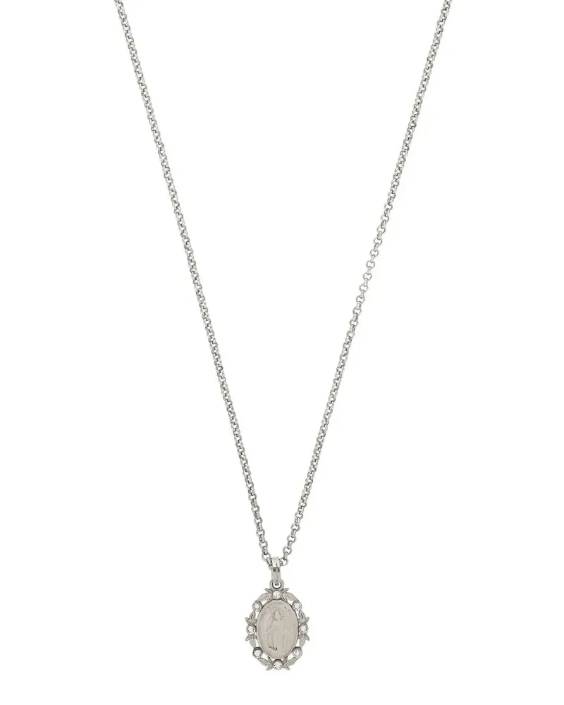 Dolce & Gabbana Halskette mit Kristallanhänger - Silber Silber
