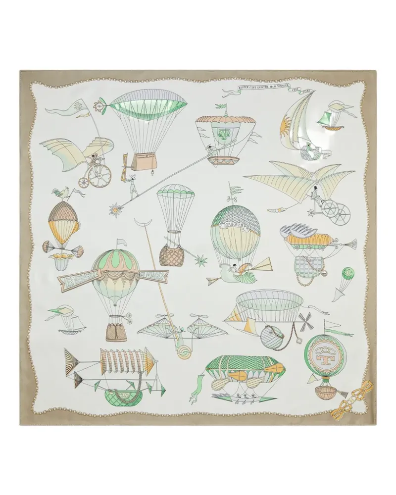 Tory Burch Hot Air Balloon Seidenschal - Weiß Weiß