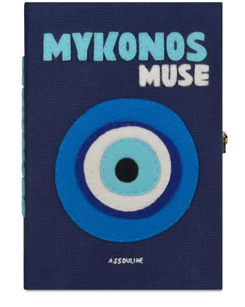 Assouline Mykonos' Clutch mit Buchform - Blau Blau