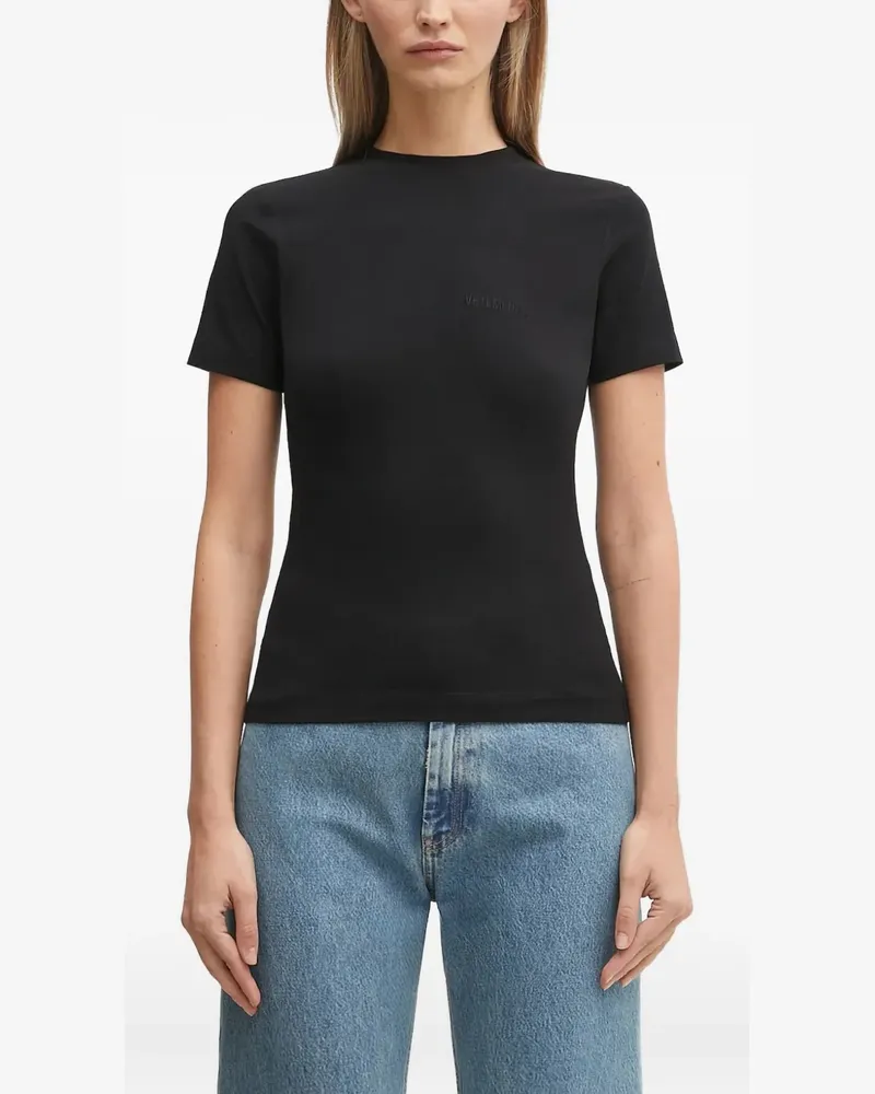 VETEMENTS T-Shirt mit Logo-Stickerei - Schwarz Schwarz
