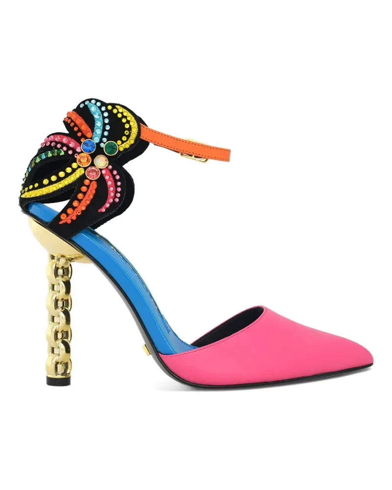 Kat Maconie Ezili crystal-embellished chain-heel pumps - Rosa Rosa