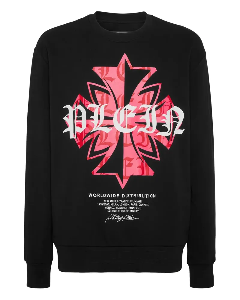Philipp Plein Sweatshirt mit Wappen-Print - Schwarz Schwarz