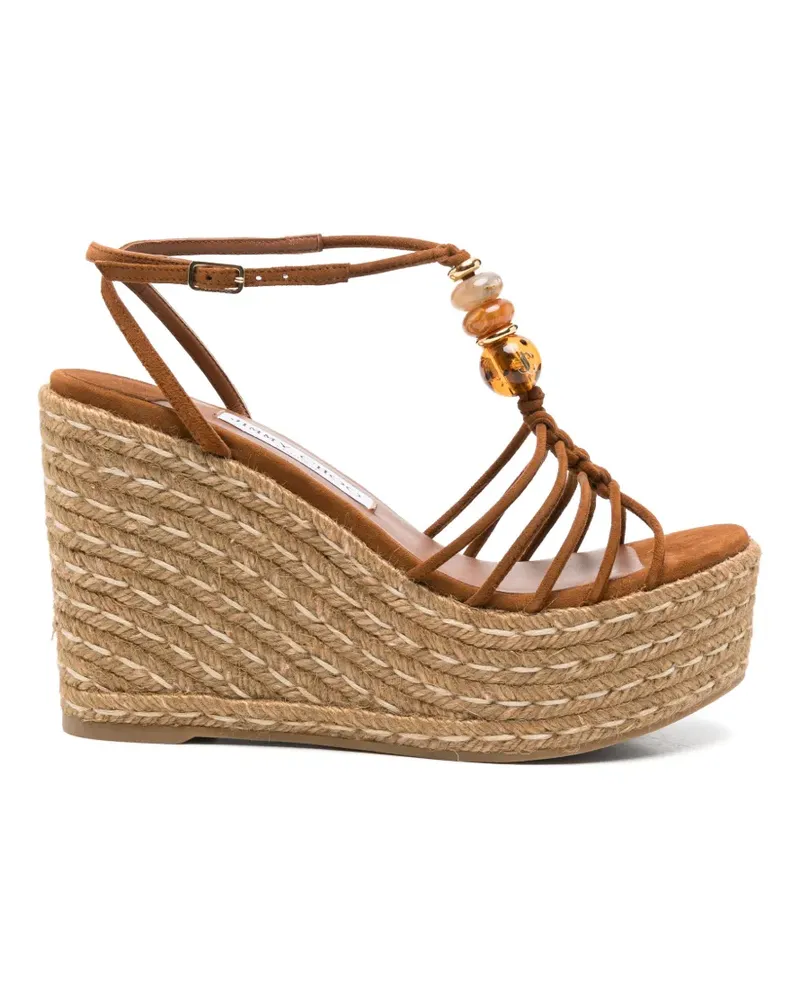Jimmy Choo bead-embellished wedge sandals - Braun Braun