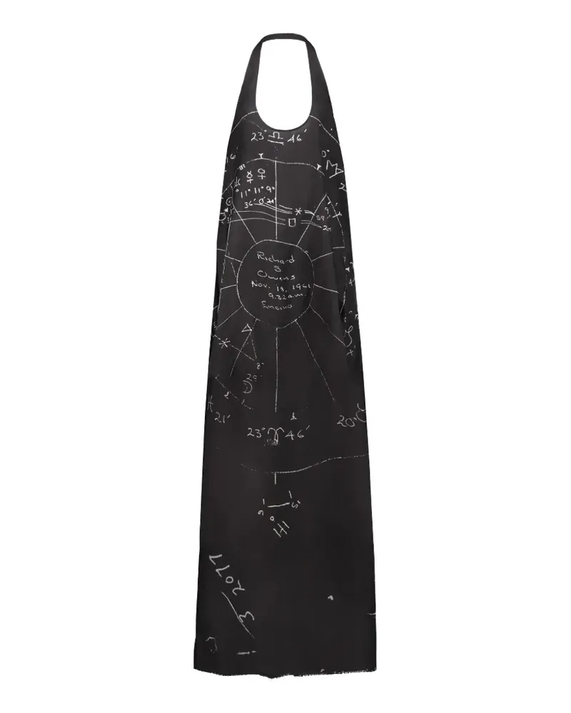 Rick Owens graphic-print halterneck dress - Schwarz Schwarz
