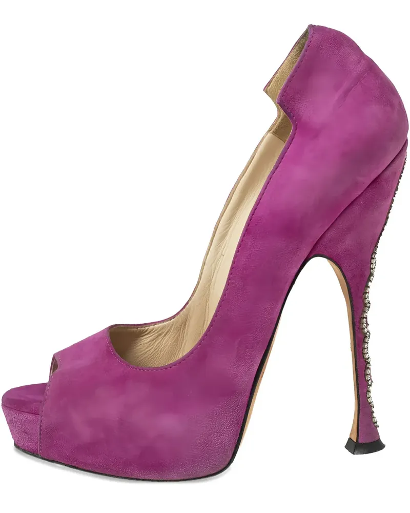 Brian Atwood Pre-owned Peeptoe-Pumps 140mm - Violett Violett