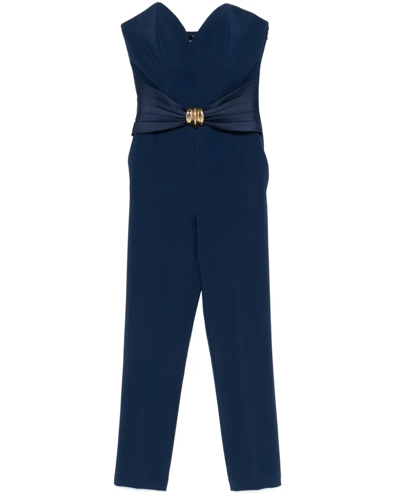 Elisabetta Franchi Krepp-Jumpsuit mit Schleifendetail - Blau Blau