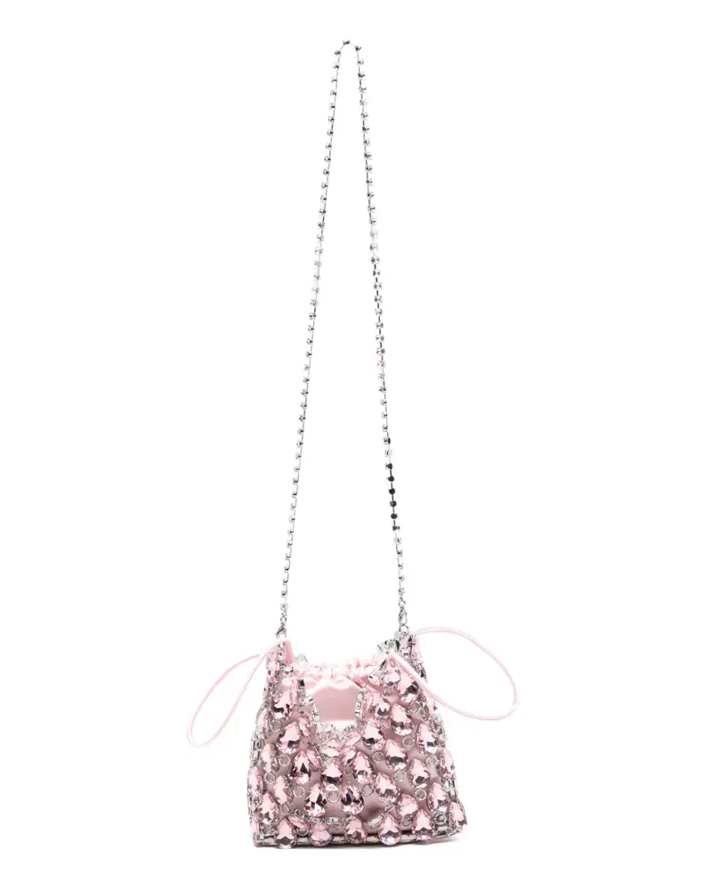 Self-Portrait mini crystal-embellished shoulder bag - Silber Silber