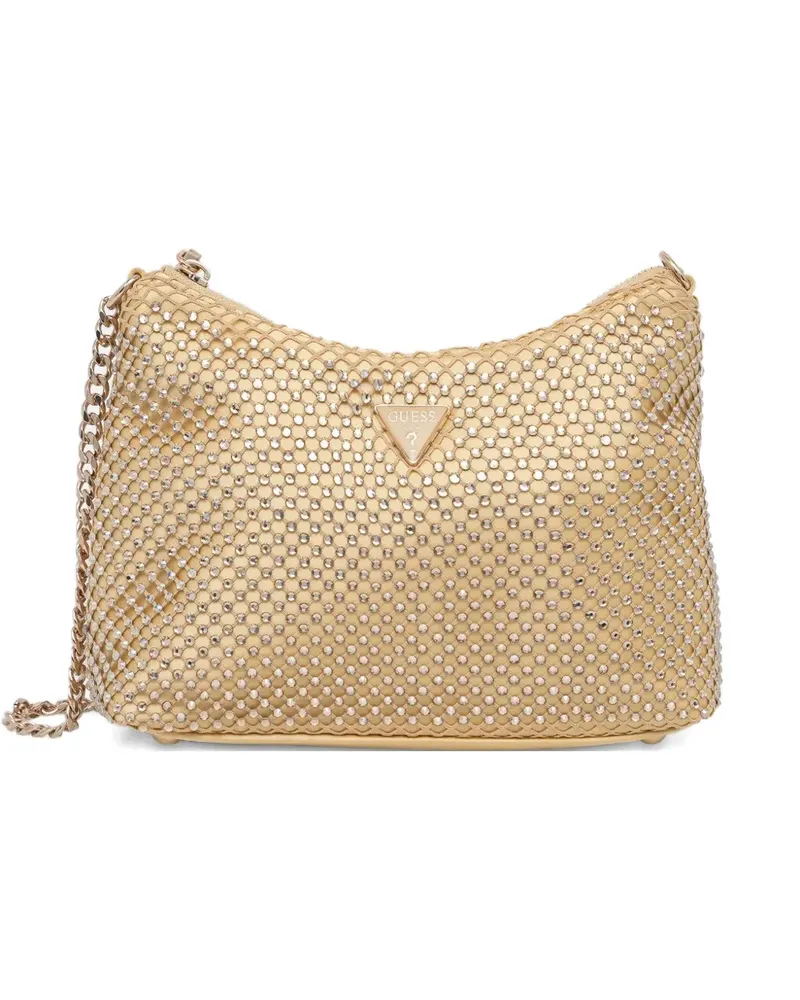 Guess Mini Zalina Tote Bag mit Logo-Schild - Gold Gold