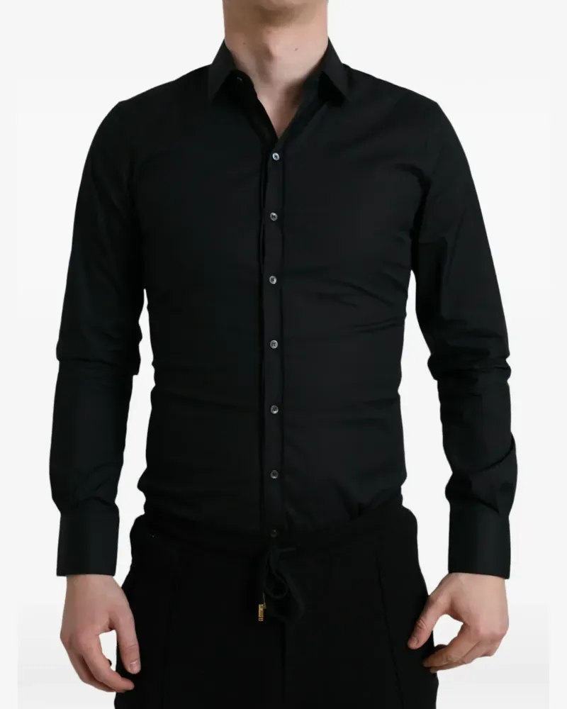 Dolce & Gabbana Schmales Hemd - Schwarz Schwarz