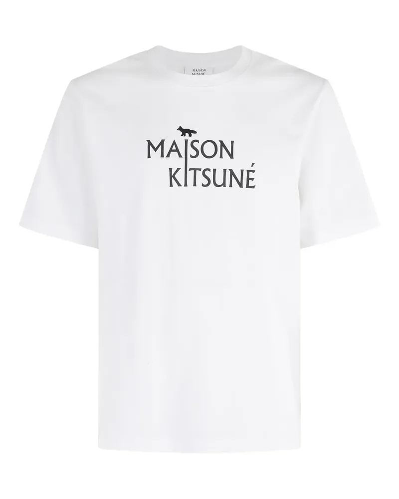 Kitsuné T-Shirt mit Logo-Print - Weiß Weiß