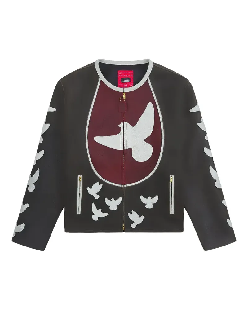 KidSuper Doves Lederjacke - Schwarz Schwarz