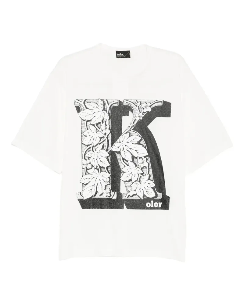 kolor T-Shirt mit Logo-Print - Weiß Weiß
