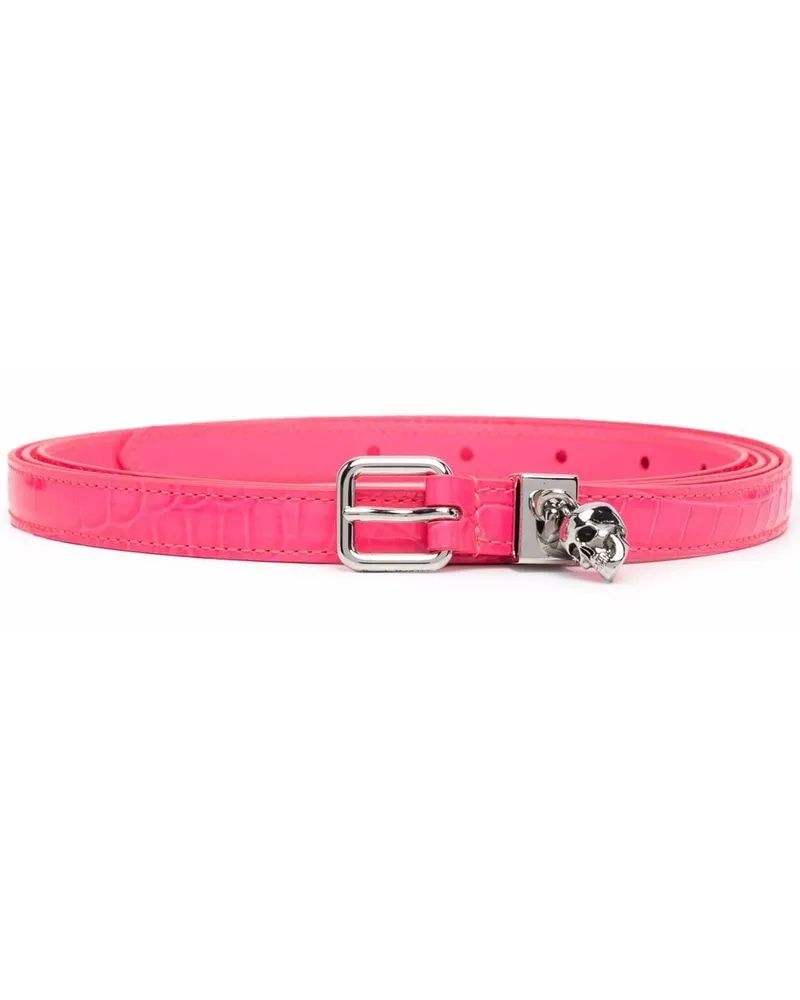 Alexander McQueen Gürtel mit Totenkopf - Rosa Rosa