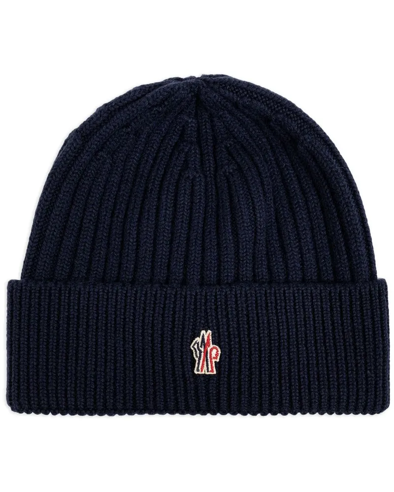 Moncler Beanie mit Logo-Stickerei - Blau Blau