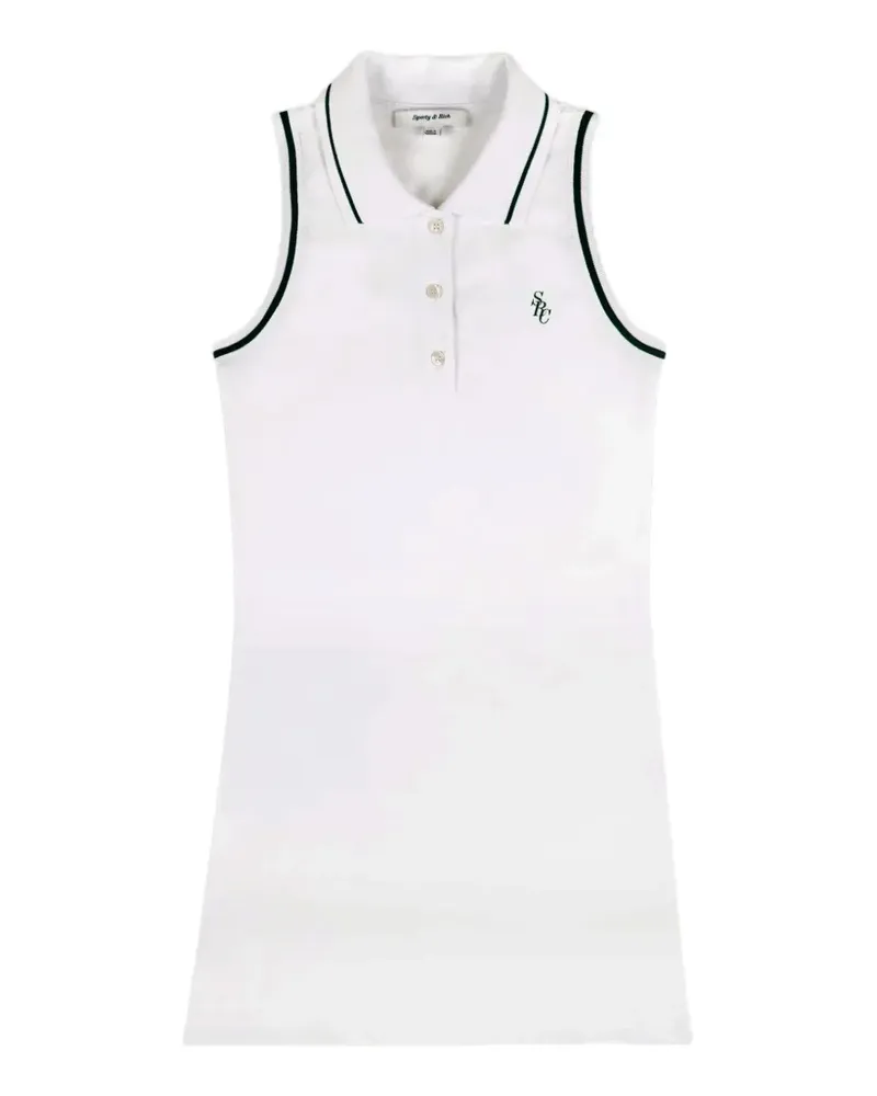 SPORTY & RICH Ärmelloses Minikleid mit Polokragen - Weiß Weiß