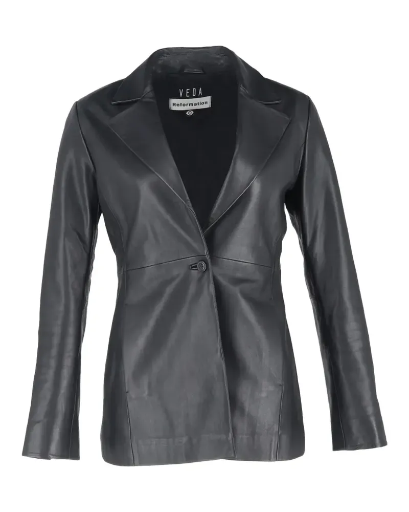 Reformation Einreihiger Bowery Blazer - Schwarz Schwarz