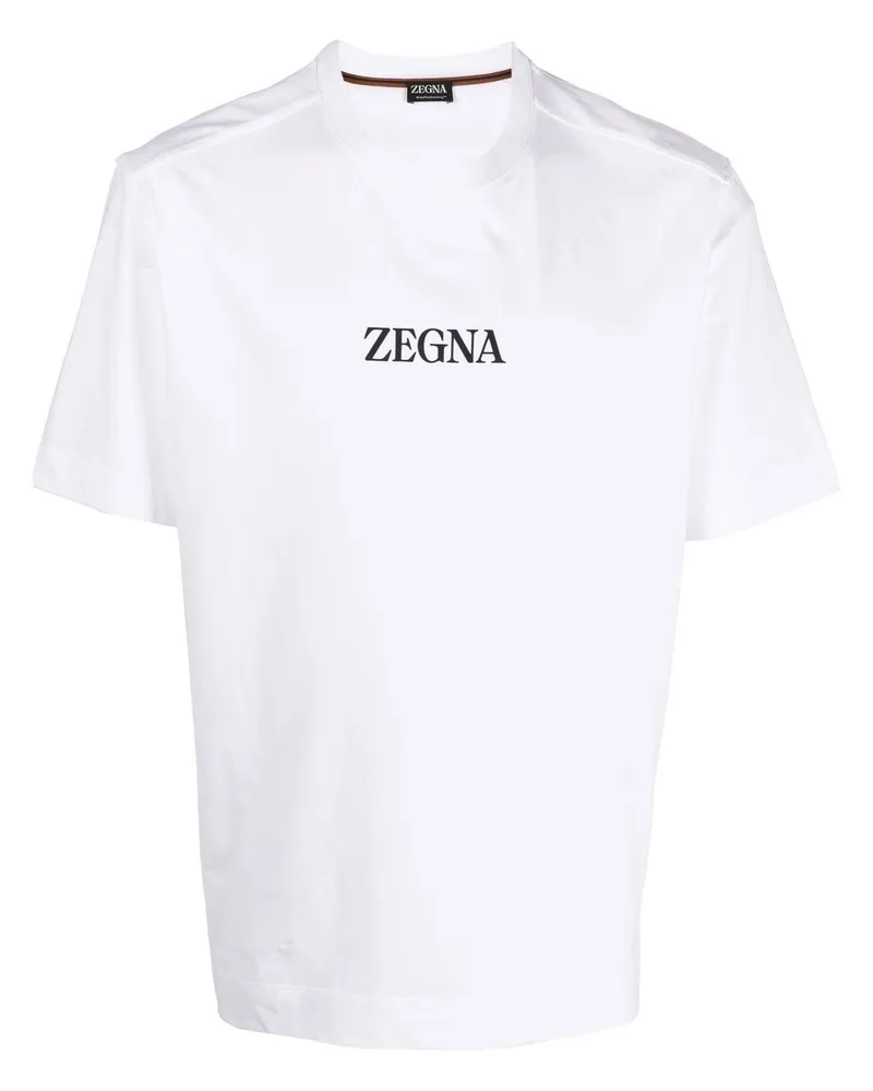 Ermenegildo Zegna T-Shirt mit Logo-Print - Weiß Weiß