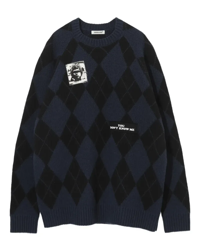 Undercover Pullover mit Argyle-Muster - Blau Blau