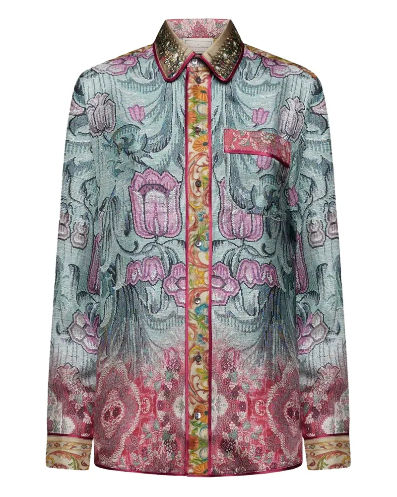 Pierre-Louis Mascia Aloe silk shirt - Grau Grau