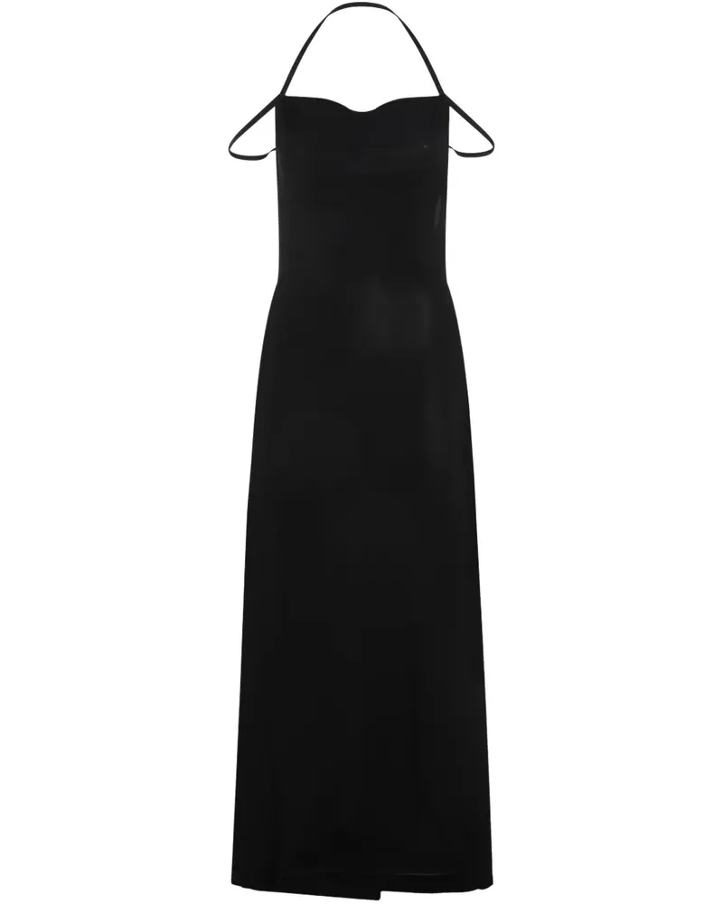 Marine Serre Kleid mit Neckholder-Ausschnitt - Schwarz Schwarz