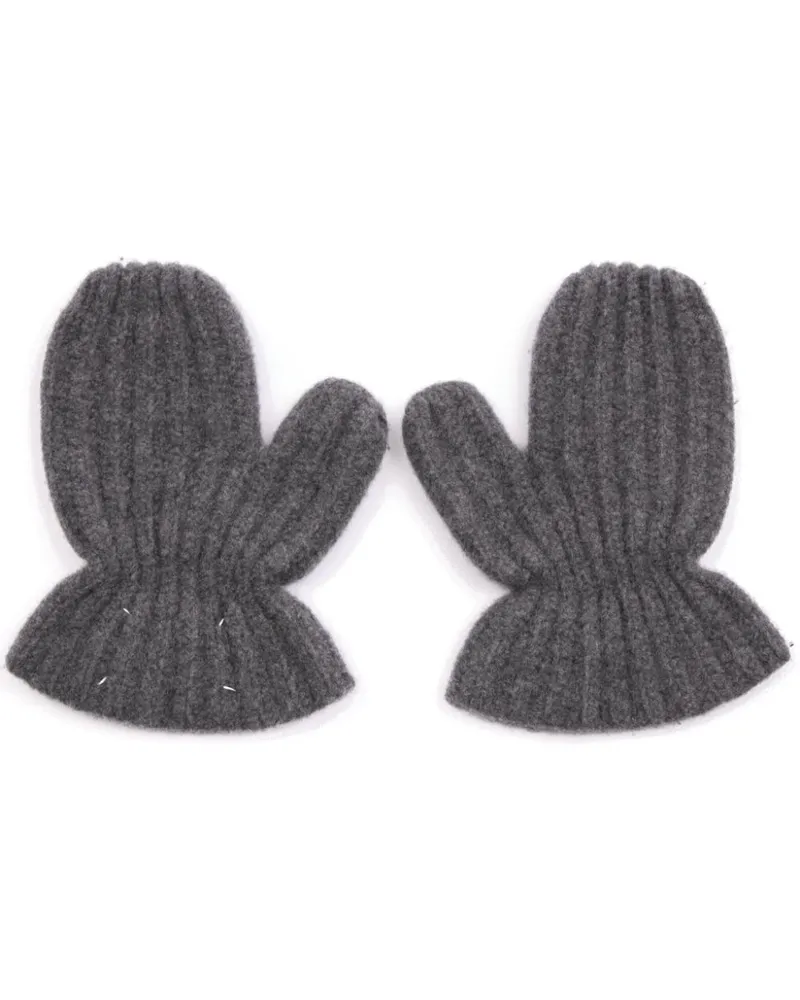 Maison Margiela Handschuhe aus geripptem Strick - Grau Grau